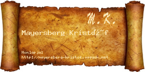 Mayersberg Kristóf névjegykártya